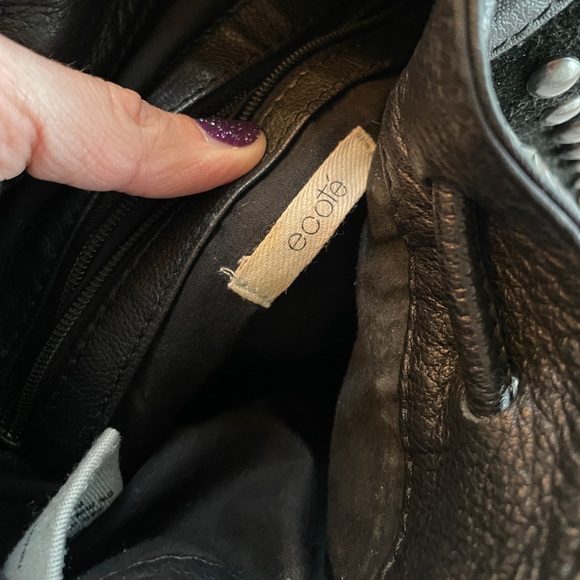 Ecote Leather Black Studded Crossbody Bucket Bag Purse Suede Bohemian Rock Indie - Picture 3 of 15